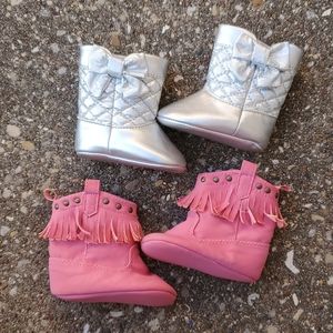 Set of 2 Baby Boots Trimfoot Linmark Fringe Infant